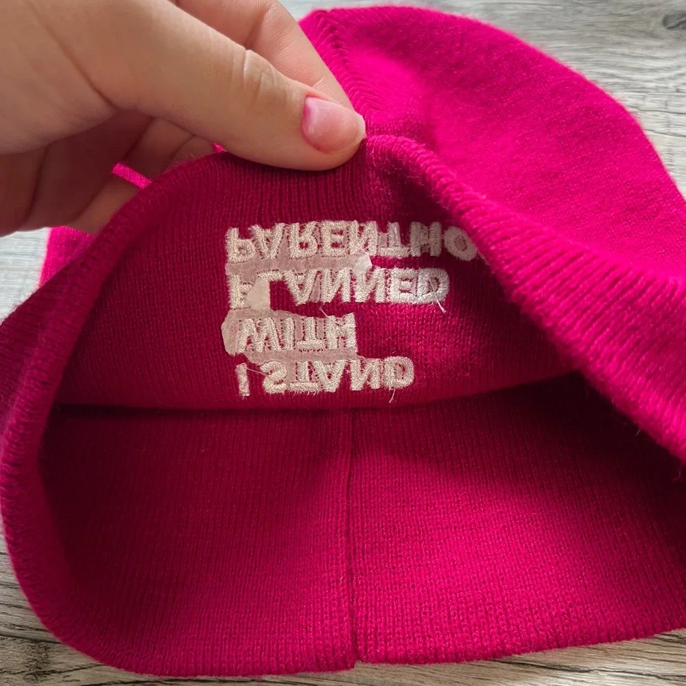Planned Parenthood Beanie Hat Unisex OS Pink I Stand‎ With Planned Parenthood